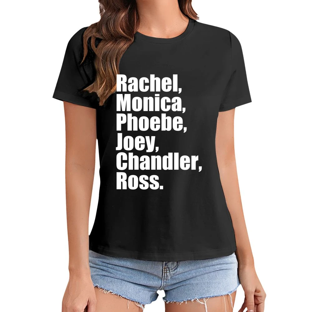 Rachel Monica Phoebe Joey Chandler Ross Fun Friends TV Show Asian Size Women Ladies T-shirt
