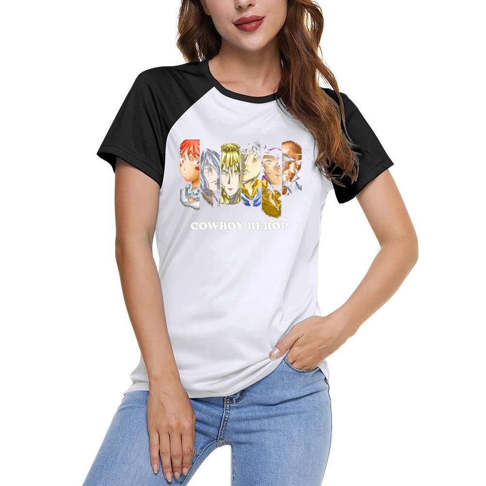 Radical Ed Vicious Julia Spike Spiegel Faye Valentine Jet Black Cowboy Women Ladies Short Sleeve T-Shirt