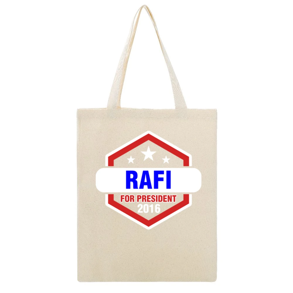 Rafi For President 2016 The League TV Show Beige Canvas Tote Shopping Bag
