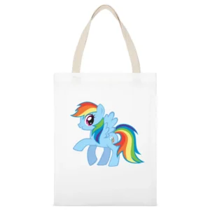 Rainbow Dash Tshirt White Canvas Tote Shopping Bag