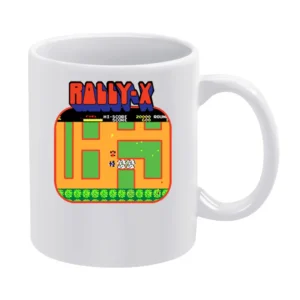 Rally X Video Game Retro 80s White Mug