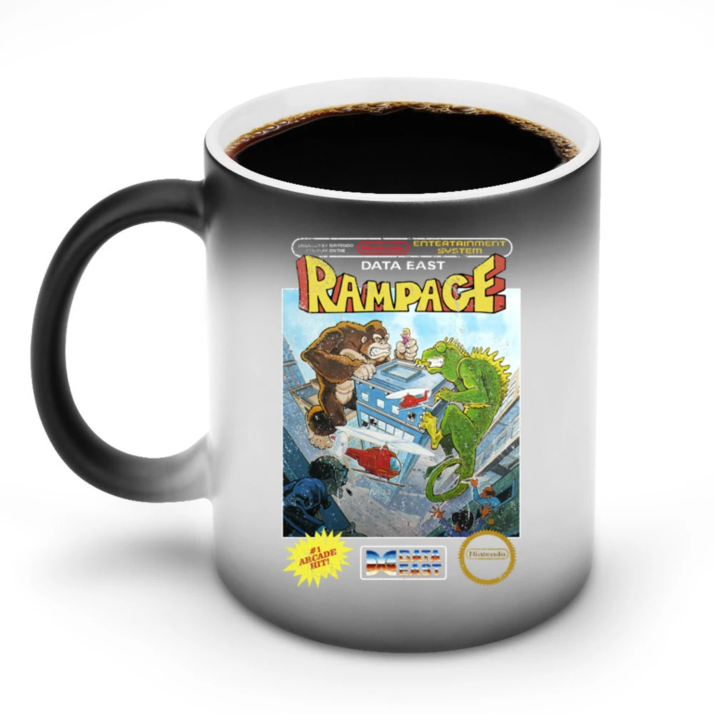 Rampage Nes Nintendo Old School Retro Video Game Fan Distressed T Shir Discoloration Mug