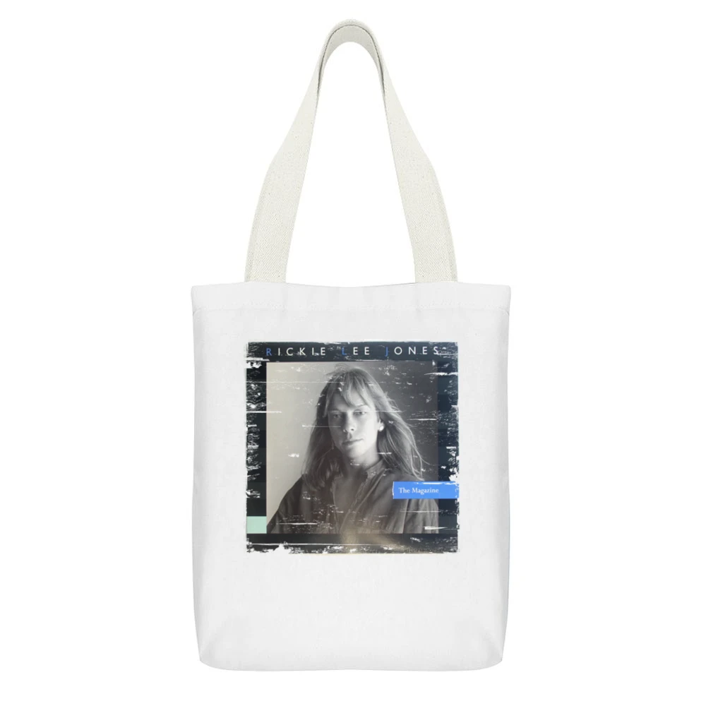 Randy Newman Trouble In Paradise Album Cover Distressed Image White Canvas Tote Shopping Bag With Interior Pocket