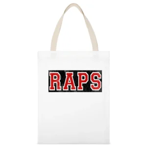 Raps Distressed Graphic Basketball Toronto Playoffs White Canvas Tote Shopping Bag