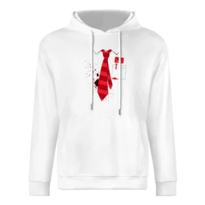 Red Ink stain on your shirt with red tie pen European Size Men Hoodie