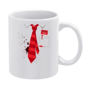 Red Ink stain on your shirt with red tie pen White Mug