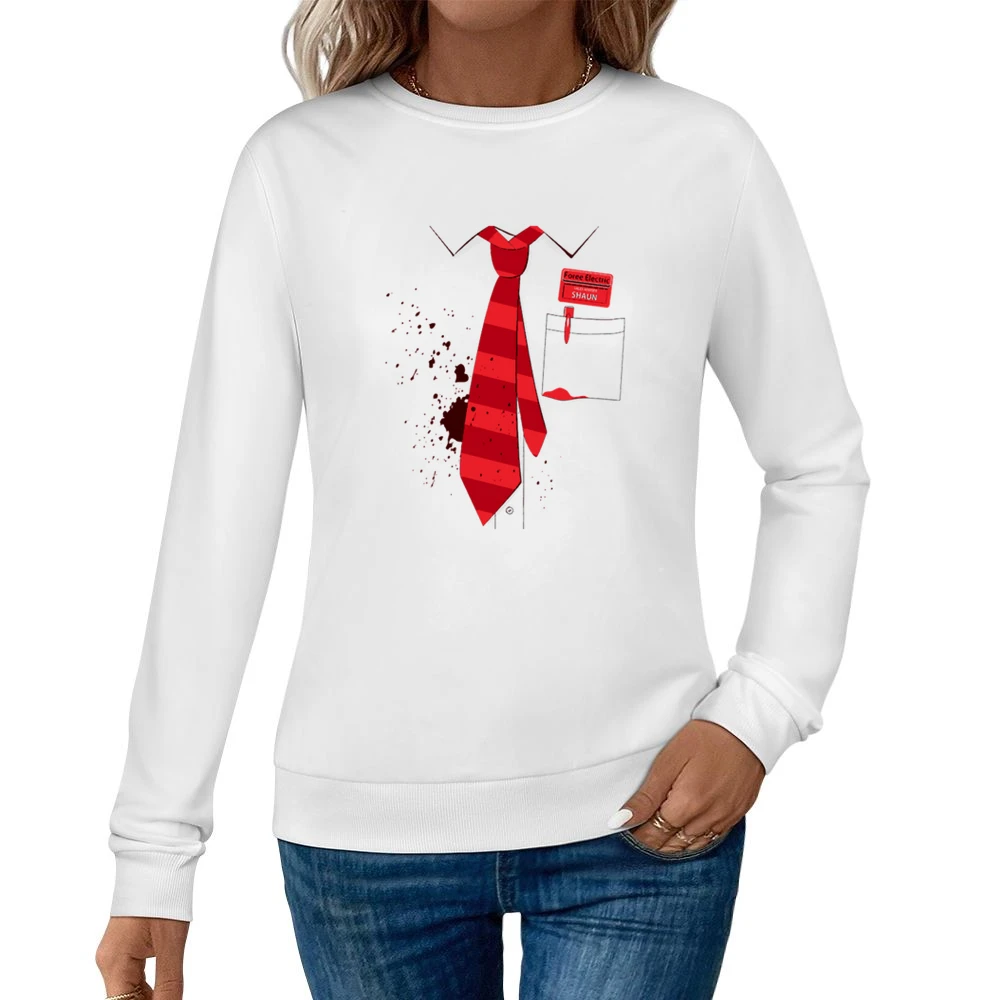 Red Ink stain on your shirt with red tie pen Women Pullover Sweatshirt