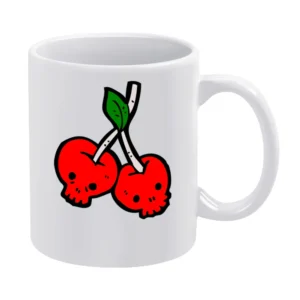 Red Skull Cherries fruit funny White Mug