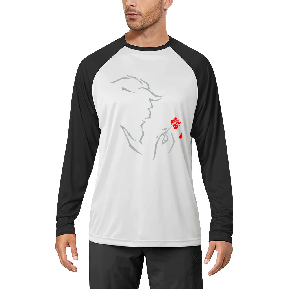 Red rose Beauty and the Beast Men Long Sleeve T-Shirt