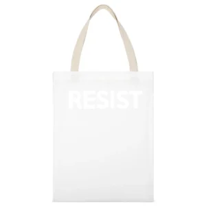 Resist Popular Cool Chelsea Handler Political Comedian Graphic White Canvas Tote Shopping Bag
