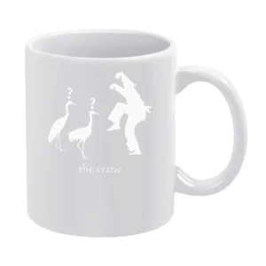 Retro 80s Martial Arts Funny Crane White Mug