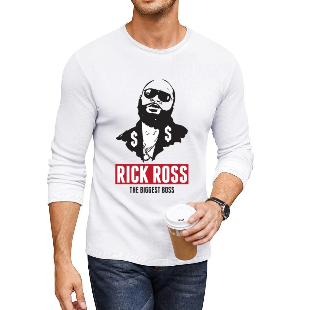 Rick Ross Boss Tshirt Men CrewNeck Long Sleeve T-Shirt