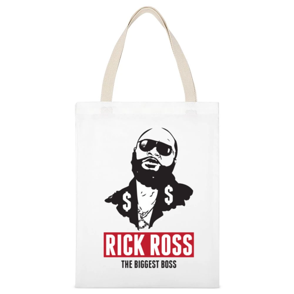 Rick Ross Boss Tshirt White Canvas Tote Shopping Bag