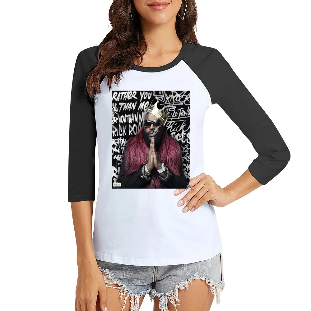 Rick Ross King (all Colors And Styles Available) Women Ladies 3-4 Sleeve T-Shirt