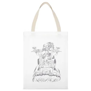 Ride Or Die Motorcycle Tshirt White Canvas Tote Shopping Bag