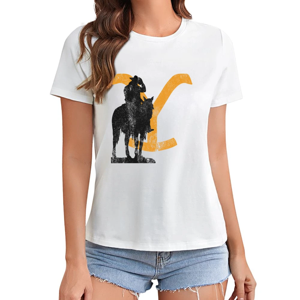 Rip Wheeler Cowboy Vintage Style Yellowstone Show Asian Size Women Ladies T-shirt