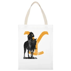 Rip Wheeler Cowboy Vintage Style Yellowstone Show White Canvas Tote Shopping Bag