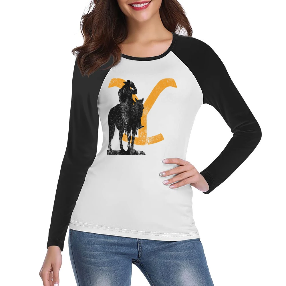 Rip Wheeler Cowboy Vintage Style Yellowstone Show Women Ladies Long Sleeve T-Shirt