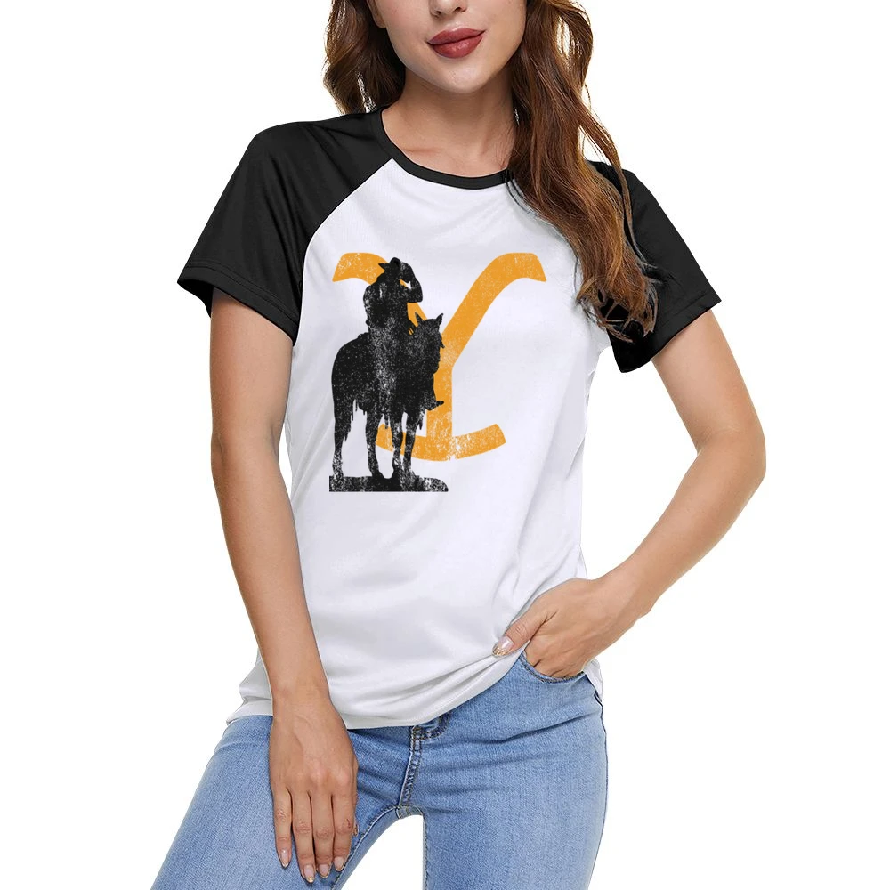 Rip Wheeler Cowboy Vintage Style Yellowstone Show Women Ladies Short Sleeve T-Shirt