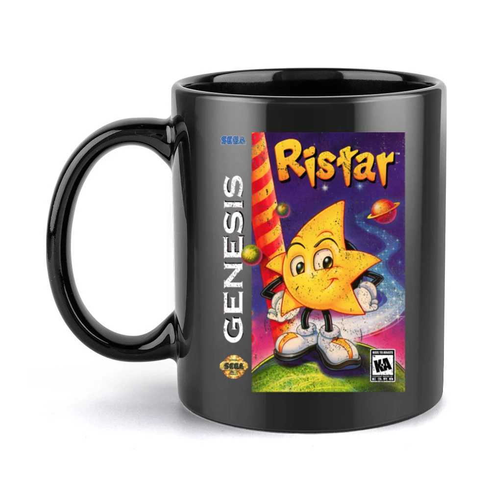 Ristar Sega Genesis Old School Retro Video Game Fan Distressed Black Mug