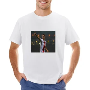 Robert Lewandowski Polish Soccer Tshirt Asian Size Men T-Shirt