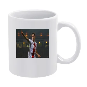 Robert Lewandowski Polish Soccer Tshirt White Mug