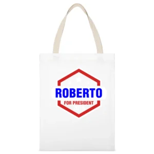 Roberto For President 2016 Futurama TV Show White Canvas Tote Shopping Bag