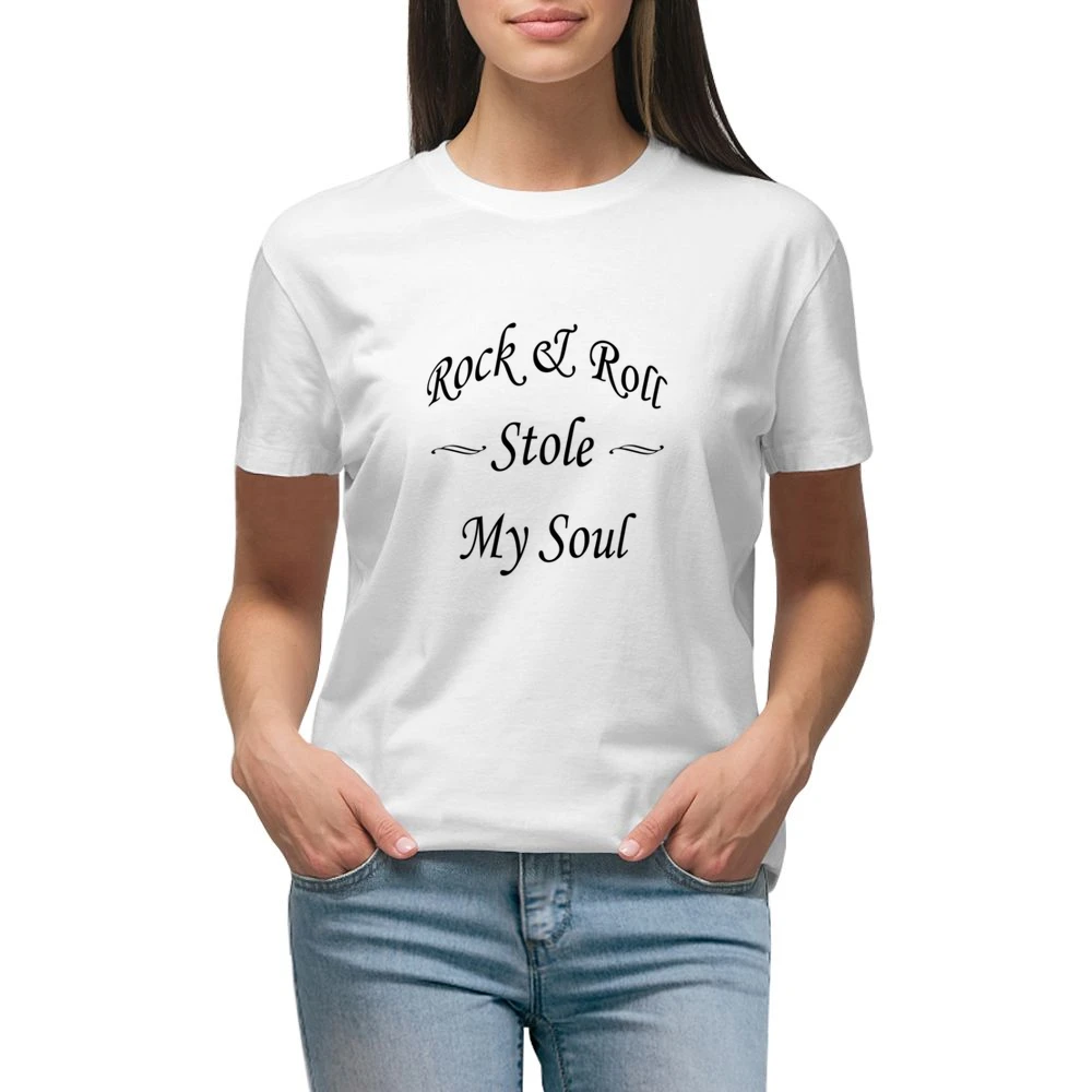 Rock And Roll Stole My Soul Graphic Premium Women Ladies T-shirt