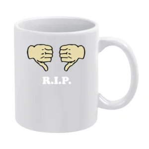 Roger Ebert Two Thumbs Down Movie White Mug