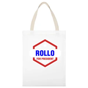 Rollo For President 2016 Vikings TV Show White Canvas Tote Shopping Bag