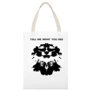 Rorschach tell me what you see White Canvas Tote Shopping Bag