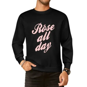 Rose All Day Fun Wine Lover Graphic Tee Shirt European Size Pullover Sweater