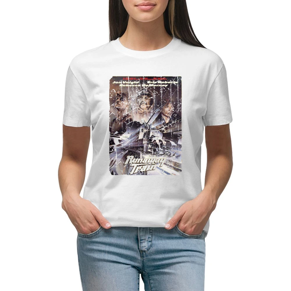 Runaway Train Movie Poster Retro Aged Look Premium Women Ladies T-shirt
