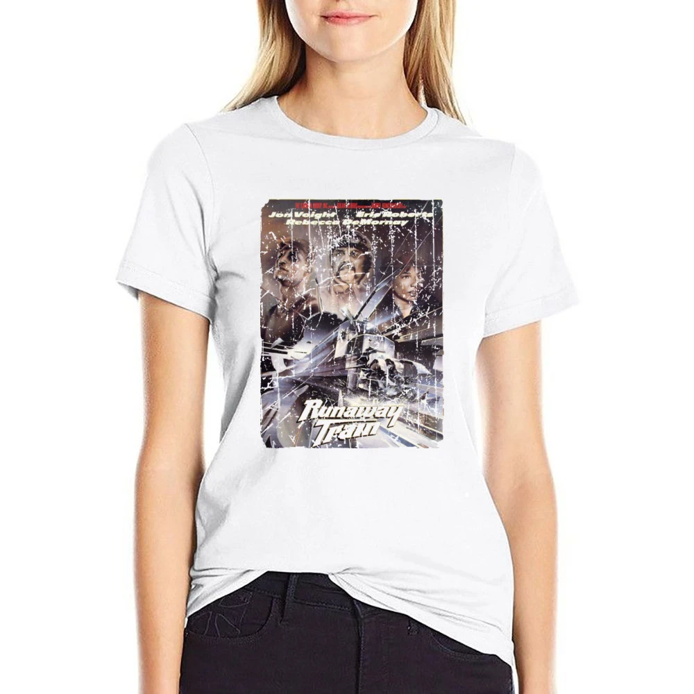 Runaway Train Movie Poster Retro Aged Look US Size Women Ladies T-shirt