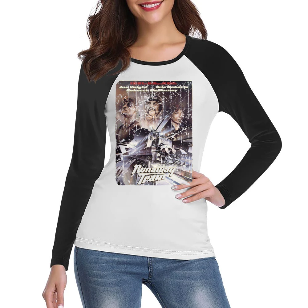 Runaway Train Movie Poster Retro Aged Look Women Ladies Long Sleeve T-Shirt