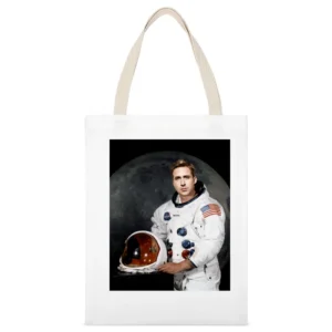 Ryan Gosling Neil Armstrong First Man On The Moon New Movie White Canvas Tote Shopping Bag