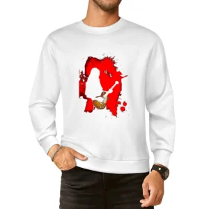 Ryusuke Minami Ray playing Lucile guitar red splashing silhouette beck European Size Pullover Sweater