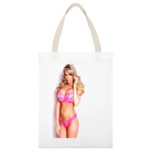 Samantha Saint Pornstar White Canvas Tote Shopping Bag