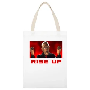 Samuel L Jackson Rise Up Falcons White Canvas Tote Shopping Bag