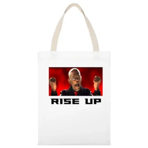 Samuel L Jackson Rise up Falcons White Canvas Tote Shopping Bag
