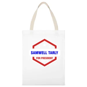 Samwell Tarly For President 2016 Game of Thrones TV Show White Canvas Tote Shopping Bag