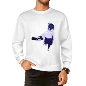 Sasuke from Uchiha clan sharingan eyes naruto anime manga European Size Pullover Sweater
