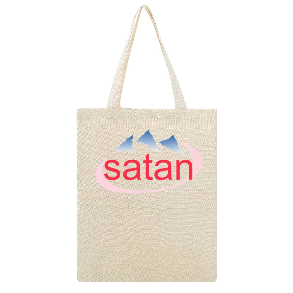 Satan Funny Water Parody Beige Canvas Tote Shopping Bag