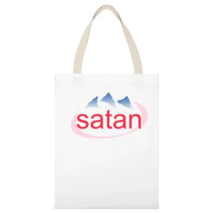 Satan Funny Water Parody White Canvas Tote Shopping Bag