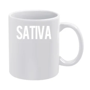 Sativa Weed Cool Graphic Tee Shirt White Mug