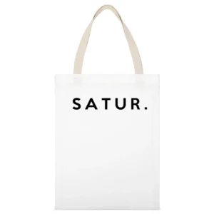 Saturday Fun Short Form Days Of The Week Popular Graphic White Canvas Tote Shopping Bag