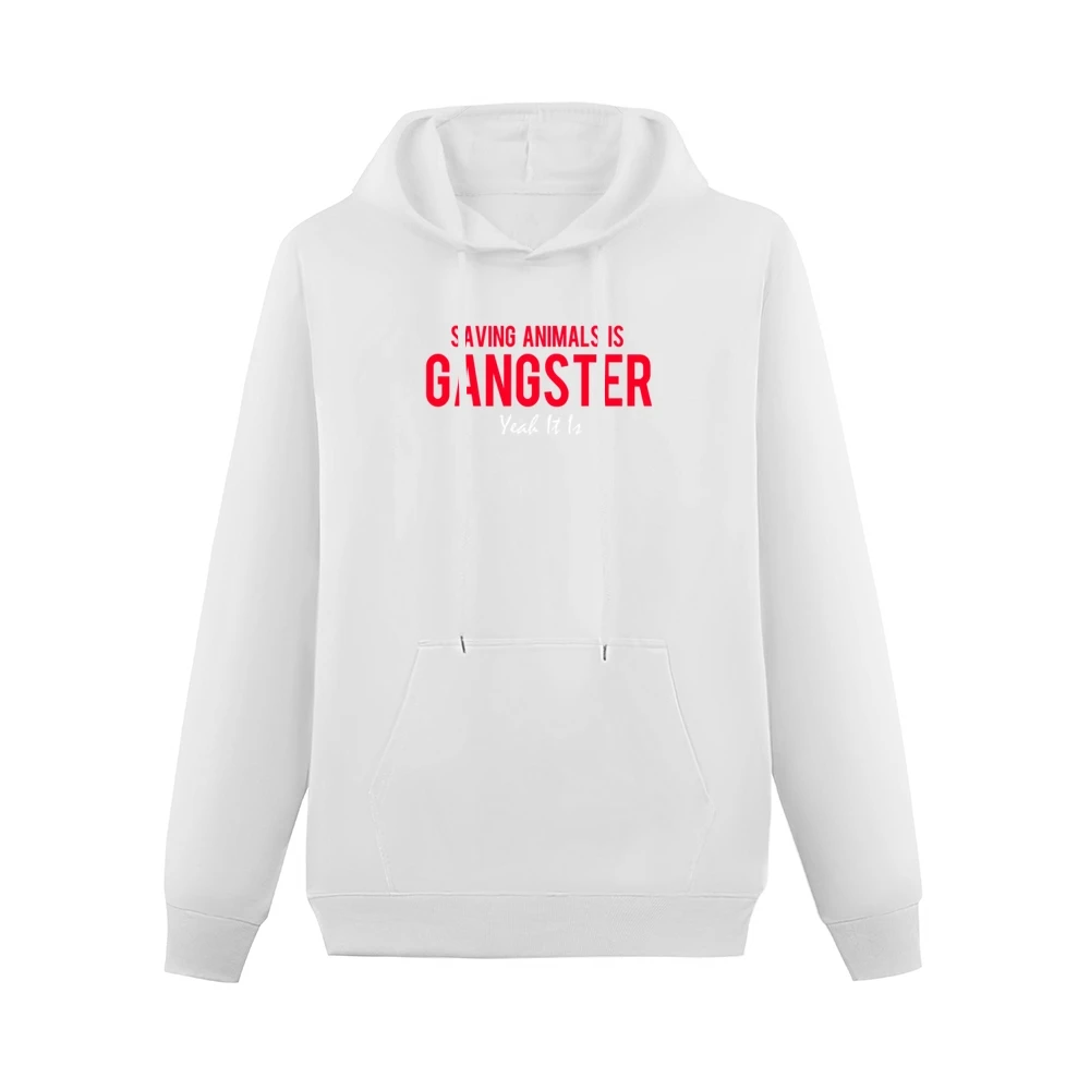 Saving Animals Is Gangster Popular Celebrity Miley Cyrus Graphic TShir Men Hoodie With Pocket