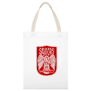 Saviors Logo Tshirt White Canvas Tote Shopping Bag