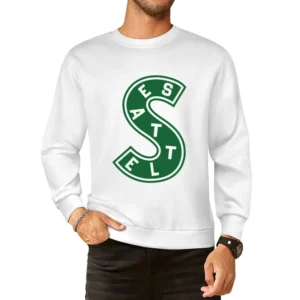 Seattle Hockey Team Retro Metropolitans Sports Logo Fan European Size Pullover Sweater