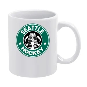 Seattle Hockey Team Starbucks Parody Logo Sports Fan White Mug